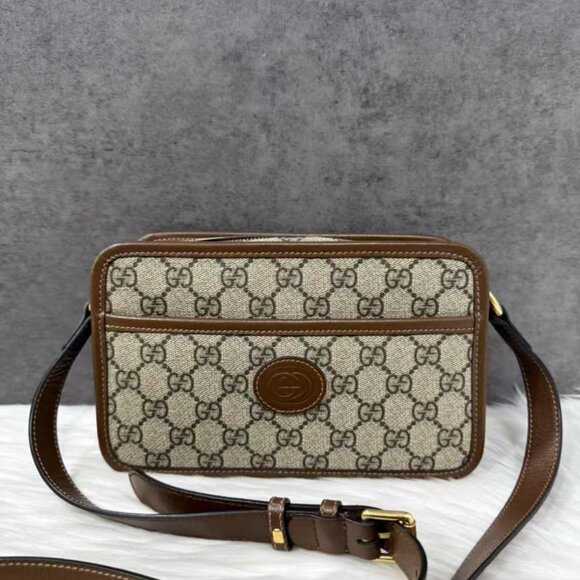 GUCCI Gucci old flower brown double G camera bag - Picture 1 of 9